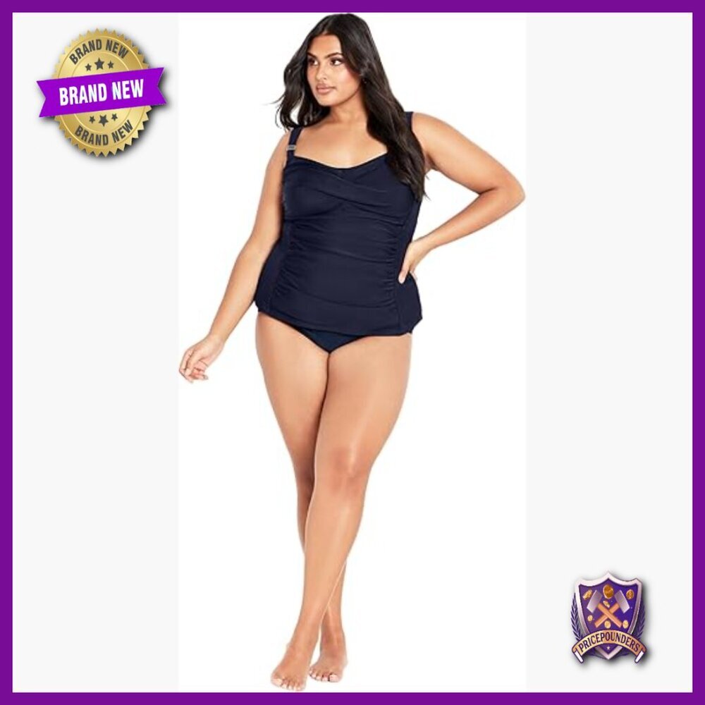 Plus Size Tankini Top with Sweetheart Neckline and Adjustable Straps
